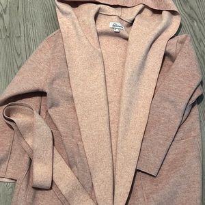 Blush pink coat with robe strap